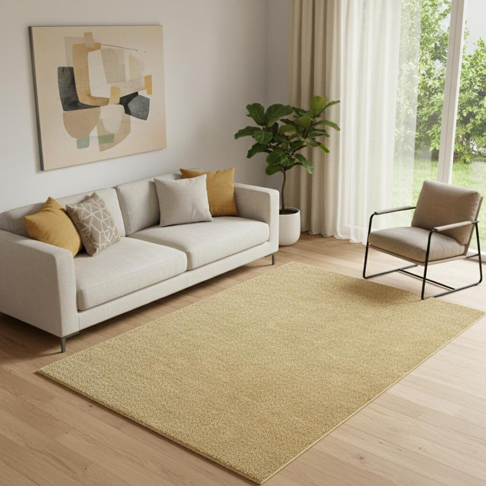 HomeRoots 5' X 8' Mustard Area Rug - Contemporary Style, Durable Polypropylene, Easy Care for Modern Homes 685088