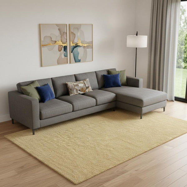HomeRoots 8' X 10' Mustard Area Rug – Contemporary Design for Modern Spaces, Durable & Low-Maintenance Comfort 685089