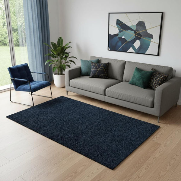 HomeRoots 5' X 8' Navy Blue Area Rug - Durable, Stylish, Easy-Care Contemporary Rug for Any Room's Aesthetic 685094