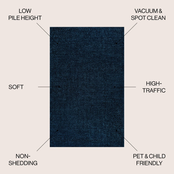 HomeRoots 5' X 8' Navy Blue Area Rug - Durable, Stylish, Easy-Care Contemporary Rug for Any Room's Aesthetic 685094