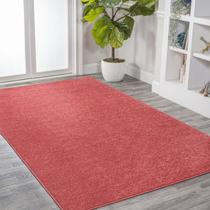 HomeRoots 8' X 10' Red Area Rug - Bold Contemporary Design for Comfort, Noise Reduction & Easy Maintenance 685107