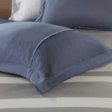 Intelligent Design Marsden Casual Striped Comforter Set with Bed Sheets ID10-1732 Blue/Grey