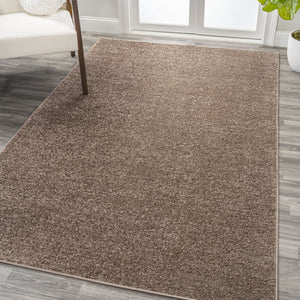 HomeRoots 8' X 10' Brown Area Rug - Modern, Durable, and Stylish Low-Pile Solution for Any High-Traffic Space 685137