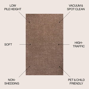 HomeRoots 8' X 10' Brown Area Rug - Modern, Durable, and Stylish Low-Pile Solution for Any High-Traffic Space 685137