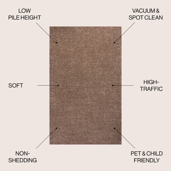 HomeRoots 8' X 10' Brown Area Rug - Modern, Durable, and Stylish Low-Pile Solution for Any High-Traffic Space 685137