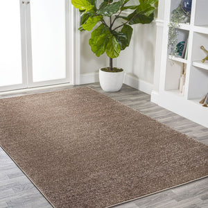 HomeRoots 8' X 10' Brown Area Rug - Modern, Durable, and Stylish Low-Pile Solution for Any High-Traffic Space 685137