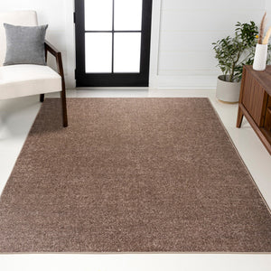 HomeRoots 8' X 10' Brown Area Rug - Modern, Durable, and Stylish Low-Pile Solution for Any High-Traffic Space 685137