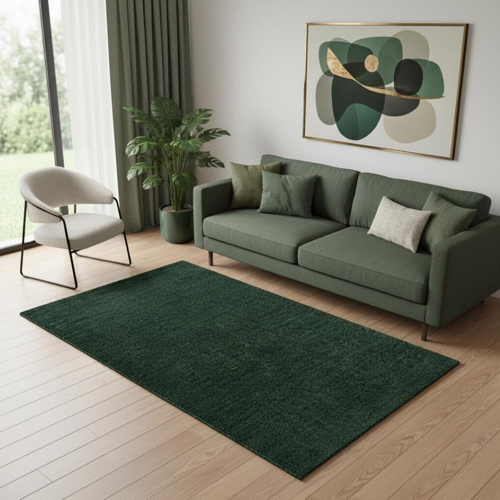 HomeRoots 5' X 8' Emerald Area Rug – Vibrant, Durable Floor Covering for Modern Spaces with Easy Care & Style 685148