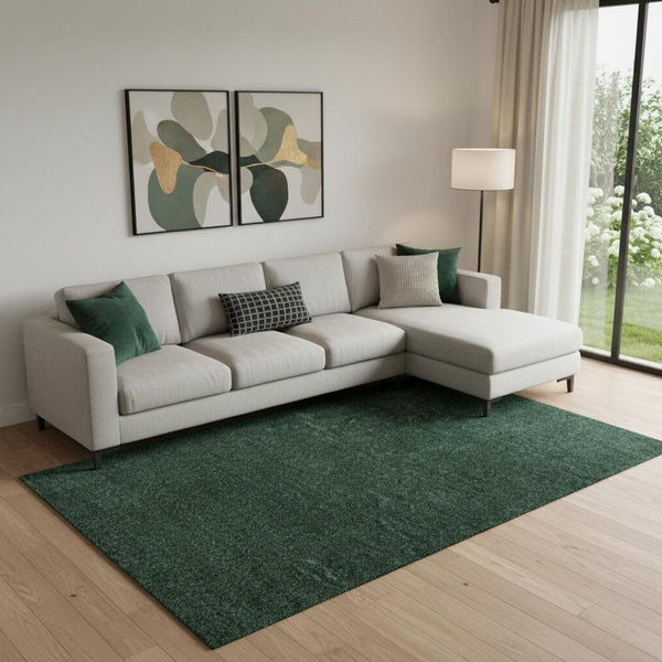 HomeRoots 8' X 10' Emerald Area Rug - Bold, Stylish, Durable Comfort for High-Traffic Spaces & Modern Decor 685149