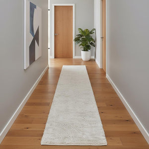 HomeRoots 10' White Flatweave Runner Rug - Durable, Low-Profile Design for High-Traffic Areas & Modern Spaces 685150