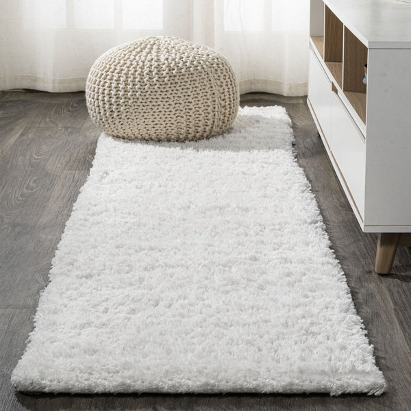 HomeRoots 10' White Flatweave Runner Rug - Durable, Low-Profile Design for High-Traffic Areas & Modern Spaces 685150