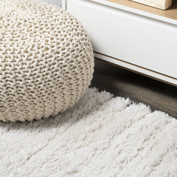 HomeRoots 10' White Flatweave Runner Rug - Durable, Low-Profile Design for High-Traffic Areas & Modern Spaces 685150