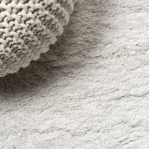 HomeRoots 5' Modern White Flatweave Area Rug - Durable, Easy-Care, Stylish Design for High-Traffic Spaces 685153