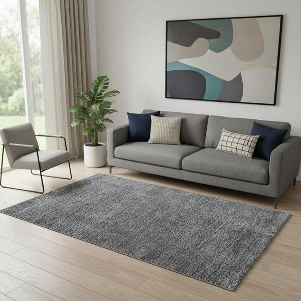 HomeRoots 5' Gray Flatweave Area Rug - Durable, Stylish, and Versatile Foundation for Modern Living Spaces 685158