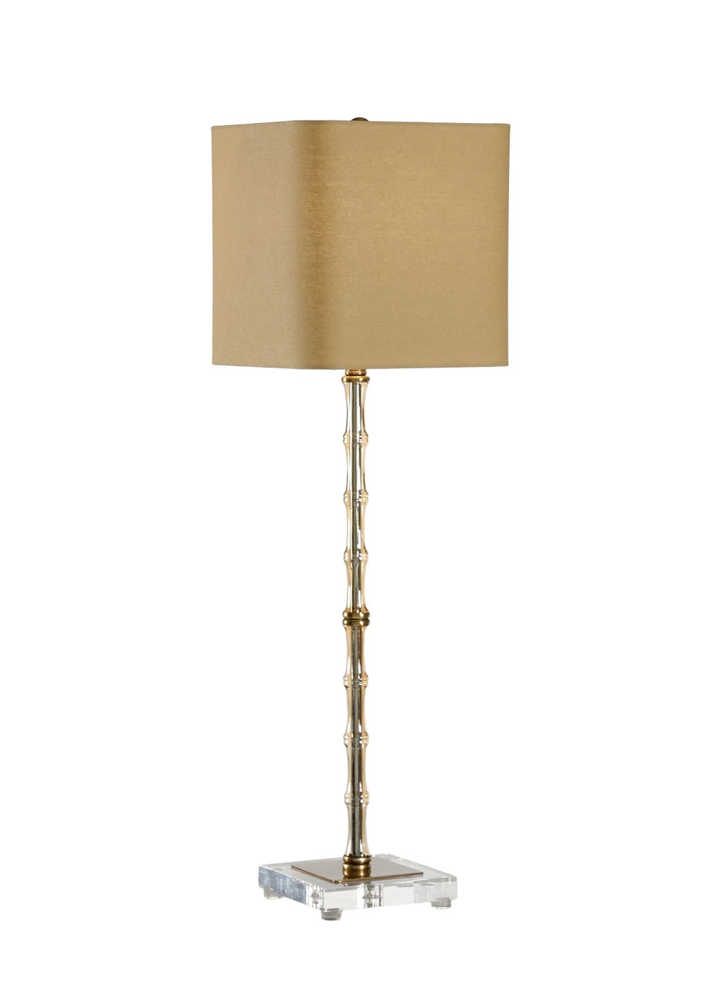 Chelsea House Phillips Bamboo Lamp With Antique Brass & Crystal Mounting — 33" Slim Table Lamp For Coastal, Farmhouse Ambiance 68516