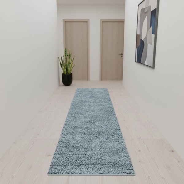 HomeRoots 10' Turquoise Flatweave Runner Rug - Durable, Stylish, Easy-Care Accent for Hallways & High-Traffic Areas 685171