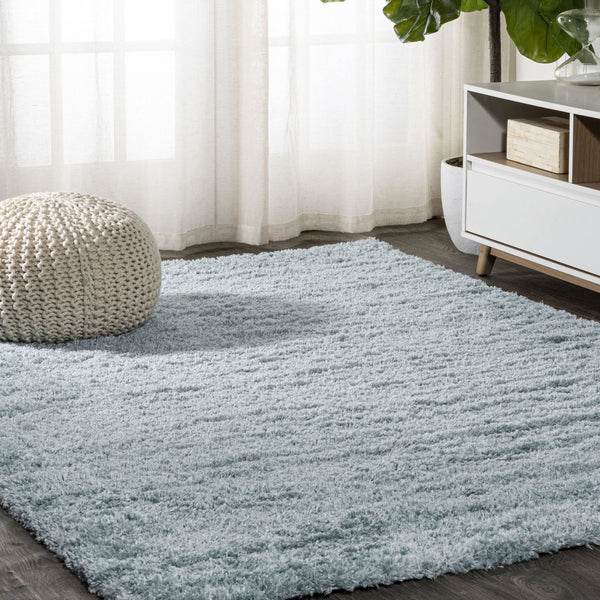 HomeRoots 5' Turquoise Flatweave Area Rug - Modern, Durable, Stain-Resistant Design for Stylish Living Spaces 685173