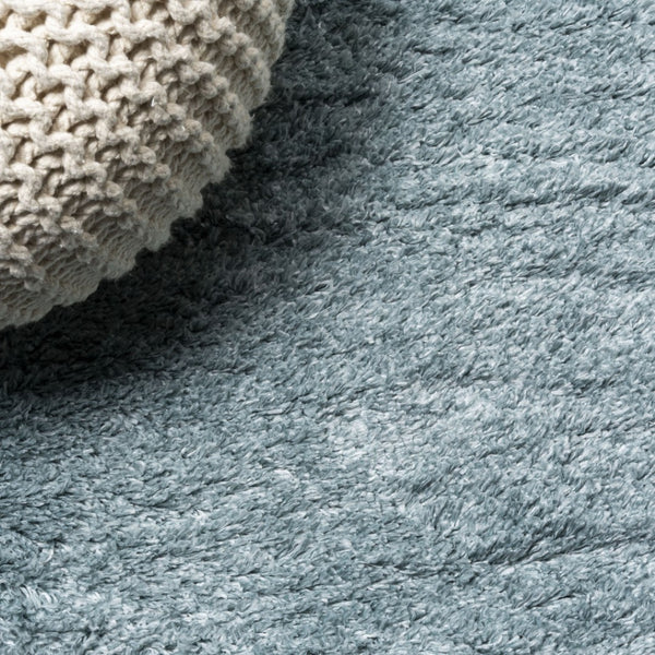 HomeRoots 5' Turquoise Flatweave Area Rug - Modern, Durable, Stain-Resistant Design for Stylish Living Spaces 685173