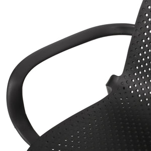 English Elm Gardenia Outdoor Dining Chair Perforated Weather Resistant Plastic Patio Seat 68521.00BLK