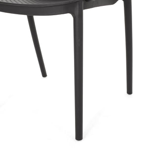 English Elm Gardenia Outdoor Dining Chair Perforated Weather Resistant Plastic Patio Seat 68521.00BLK