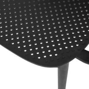English Elm Gardenia Outdoor Dining Chair Perforated Weather Resistant Plastic Patio Seat 68521.00BLK