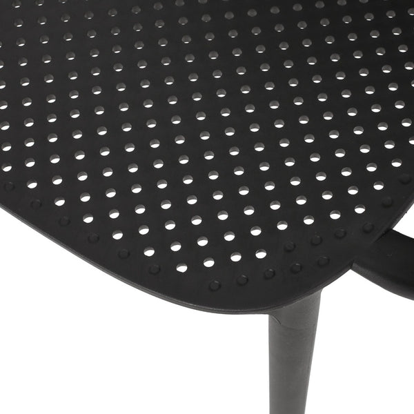 English Elm Gardenia Outdoor Dining Chair Perforated Weather Resistant Plastic Patio Seat 68521.00BLK