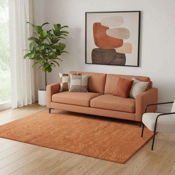 HomeRoots 5' X 8' Orange Area Rug - Vibrant, Durable, Easy-Care Accent for Modern Spaces & Cozy Living Areas 685225