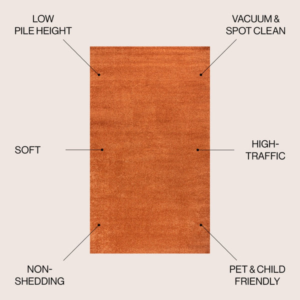 HomeRoots 5' X 8' Orange Area Rug - Vibrant, Durable, Easy-Care Accent for Modern Spaces & Cozy Living Areas 685225