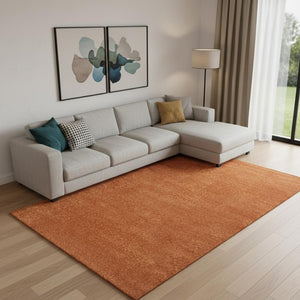 HomeRoots 8' X 10' Orange Area Rug - Durable, Stylish & Low-Maintenance Modern Design for Any Room Décor 685226