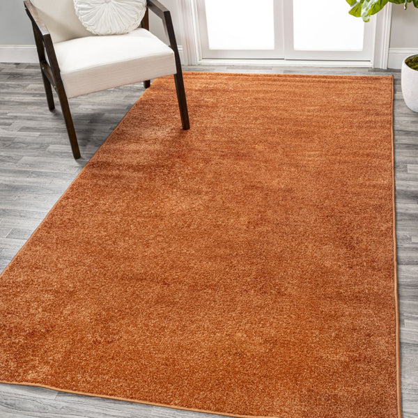 HomeRoots 8' X 10' Orange Area Rug - Durable, Stylish & Low-Maintenance Modern Design for Any Room Décor 685226