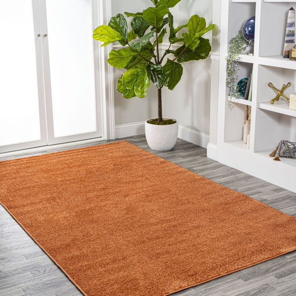 HomeRoots 8' X 10' Orange Area Rug - Durable, Stylish & Low-Maintenance Modern Design for Any Room Décor 685226