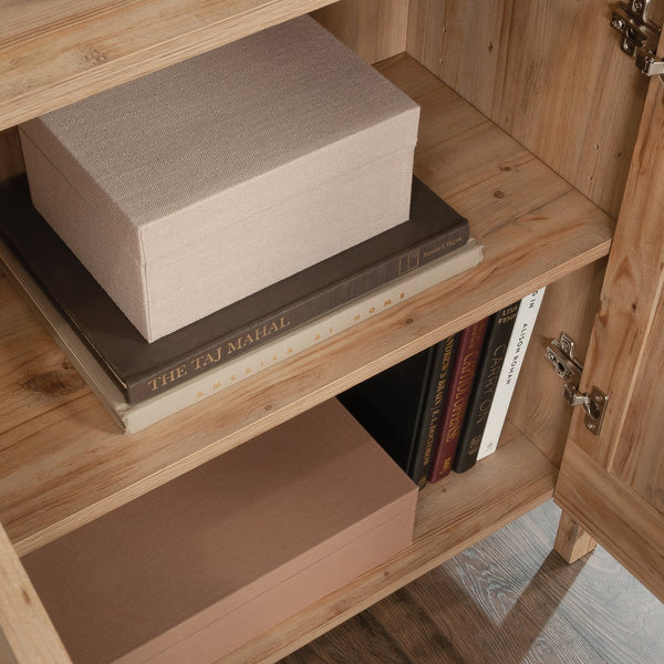 English Elm Bookcase With Doors – Elegant Brown Finish, Adjustable Shelves, Ideal For Modern & Rustic Spaces B356P402661