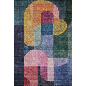 HomeRoots 8' X 10' Vibrant Abstract Geometric Washable Area Rug – UV Protected, Stain Resistant, Durable Design 685256