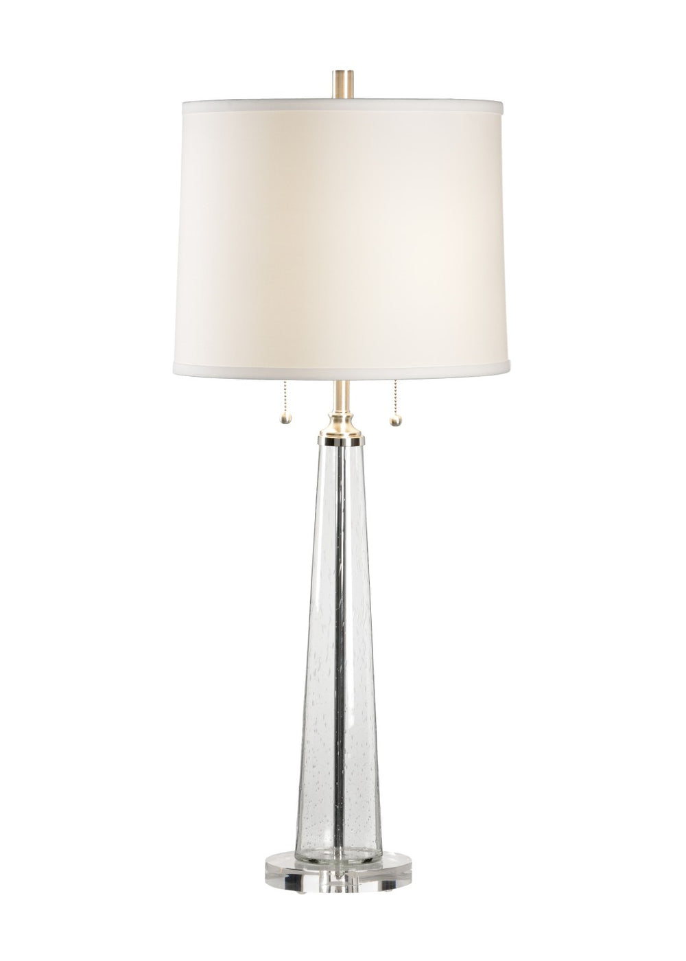 Chelsea House Bubble Bubble Glass Column Lamp By Lisa Kahn — 36" Crystal Bubbled Column With Polished Nickel Accents, Statement Piece 68528