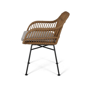English Elm Rodney Polyethylene Rattan Accent Chair Set Woven Over Steel Frame for Modern Living 65036.00LBRN