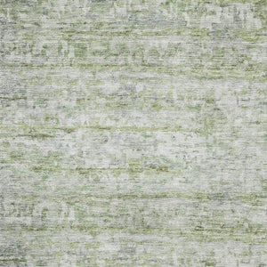 HomeRoots 5' X 8' Stylish Artichoke Green & Gray Striped Washable Area Rug with UV Protection for Homes 685357