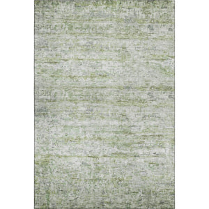 HomeRoots 8' X 10' Artichoke Green & Gray Striped Washable Area Rug - UV Protected, Stain Resistant & Stylish! 685359