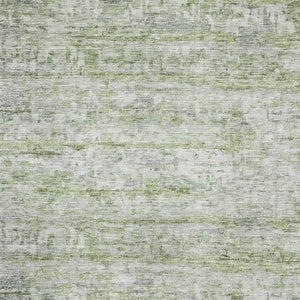 HomeRoots 9' X 12' Artichoke Green & Gray Striped Area Rug – Washable, UV Protected, Pet-Friendly Design! 685360