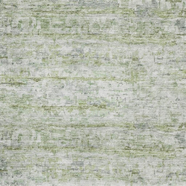 HomeRoots 10' Artichoke Green & Gray Striped Washable Area Rug - Durable, Stain Resistant & UV Protected! 685361