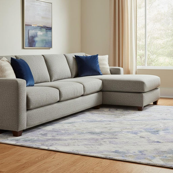 HomeRoots 8' X 10' Coastal Charm Blue and Beige Striped Area Rug - Machine-Woven, UV Protected, Stain Resistant 685365