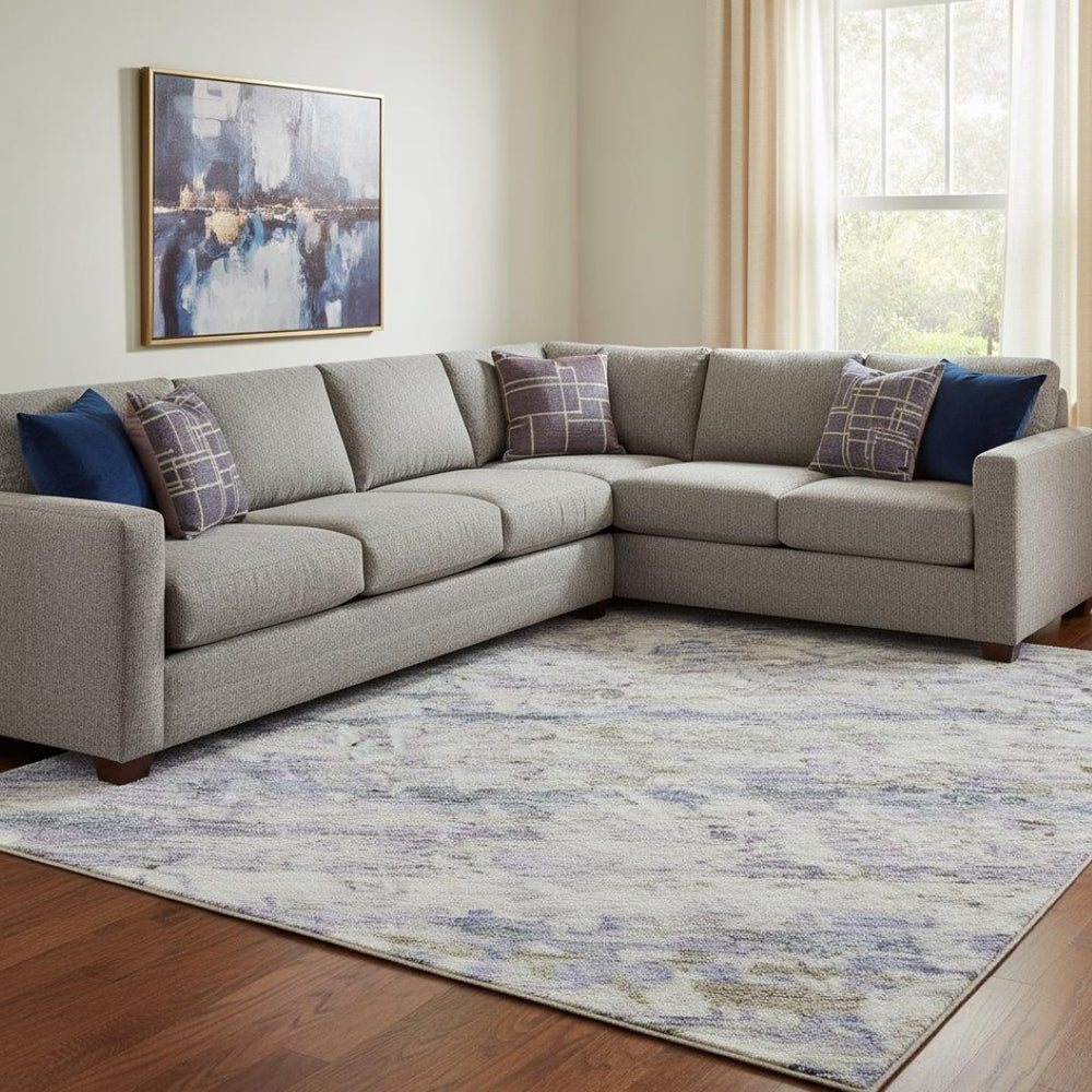 HomeRoots 10' X 14' Blue and Beige Striped Washable Area Rug - Durable, UV Protected for Stylish Living Spaces 685367