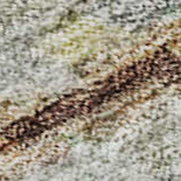 HomeRoots 5' Stylish Copper Beige & Blue Striped Washable Area Rug - UV Protected & Perfect for Busy Homes 685369