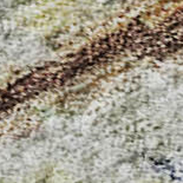 HomeRoots 8' X 10' Stylish Copper Beige and Blue Striped Washable Area Rug with UV Protection for Homes 685371