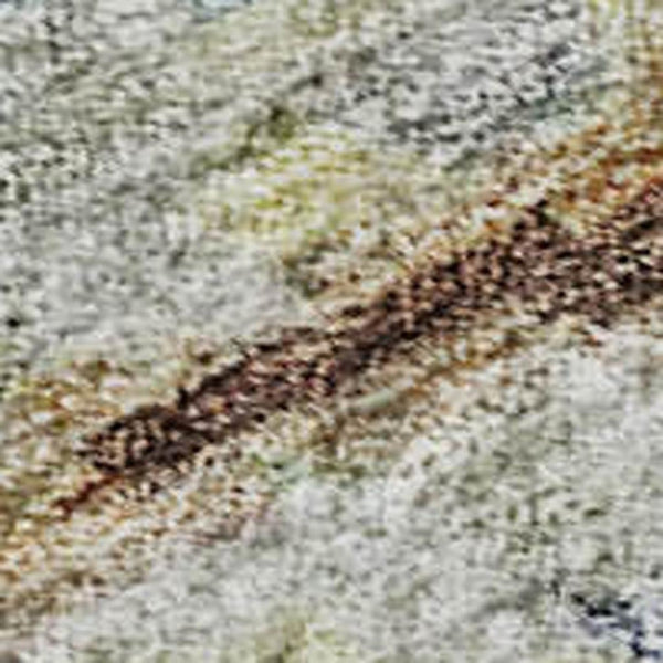 HomeRoots 9' X 12' Striped Area Rug in Copper Beige & Blue - Durable, Washable, UV Protected, Stain Resistant 685372