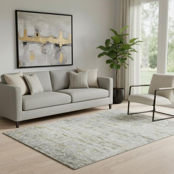 HomeRoots 5' X 8' Taupe Brown Beige Striped Washable Area Rug - UV Protected, Stain Resistant, Easy Care Design 685375