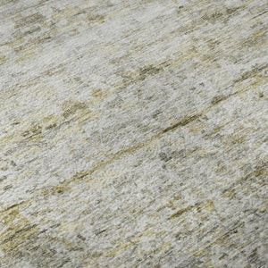 HomeRoots 8' Stylish Taupe Brown and Beige Striped Washable Round Rug with UV Protection for Indoor & Outdoor Use 685376