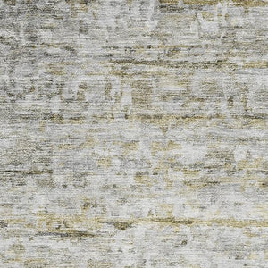HomeRoots 9' X 12' Taupe Brown & Beige Striped Washable Area Rug with UV Protection for High-Traffic Spaces 685378