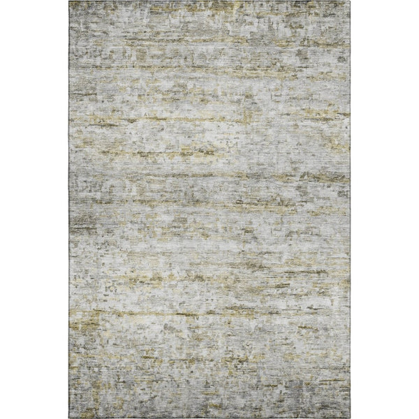 HomeRoots 10' X 14' Taupe Brown Beige Striped Area Rug - Washable, UV-Protected, Perfect for High Traffic Spaces 685379