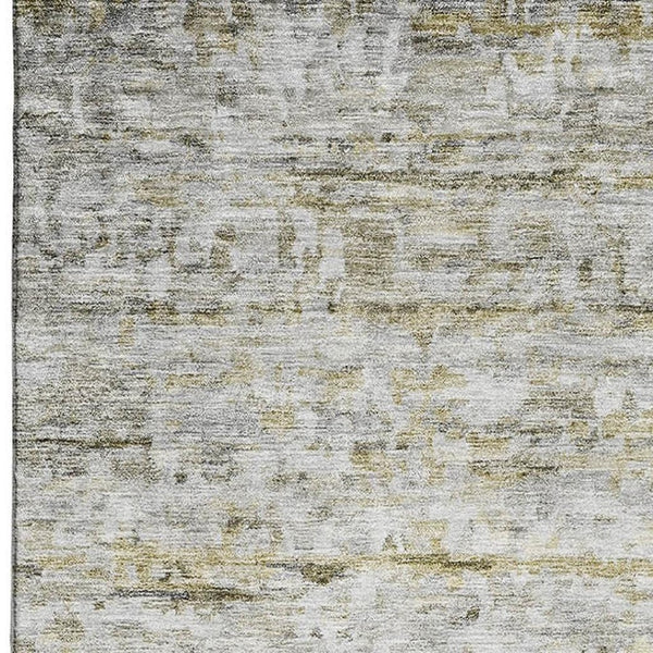HomeRoots 10' X 14' Taupe Brown Beige Striped Area Rug - Washable, UV-Protected, Perfect for High Traffic Spaces 685379