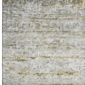HomeRoots 10' X 14' Taupe Brown Beige Striped Area Rug - Washable, UV-Protected, Perfect for High Traffic Spaces 685379